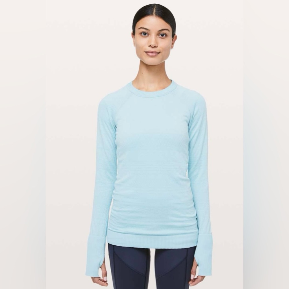 Lululemon Rest Less Pullover Blue Haze Size 10 EUC